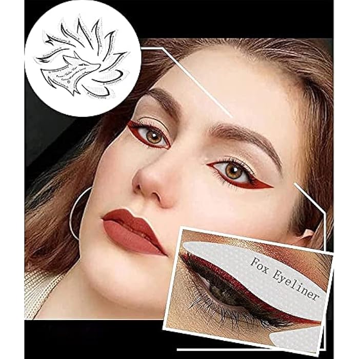 Eyeliner Eyebrow Stencil Eyeshadow Stencil Set Non-woven Materials 12 Style Eyeliner Eyeshadow Sticker Template - Image 2